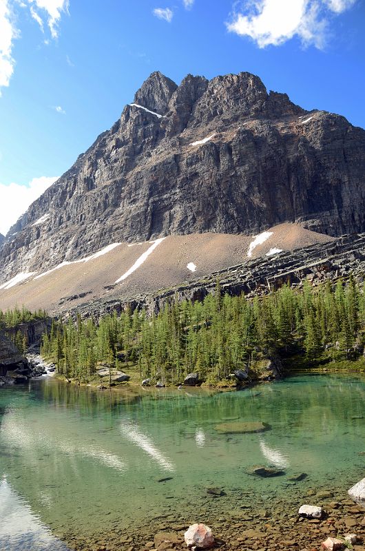 21 Lake Victoria With Mount Biddle Above On Lake Oesa Trail At Lake O-Hara Morning